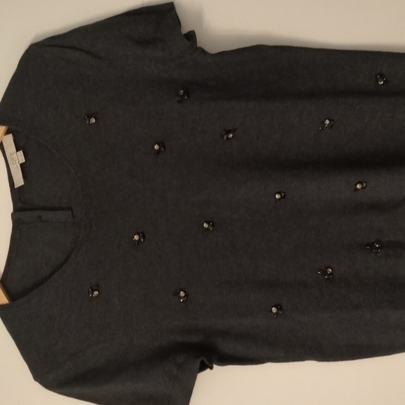 Loft Rhinestone Embellished Dress & Pullover Holidays Party Casual Comfy Sz M - Picture 2 of 13